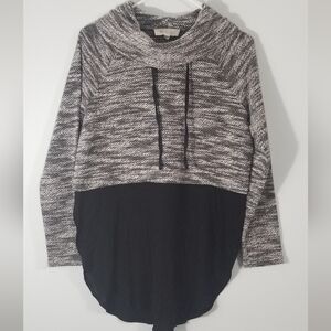 Two by Vince Camuto Drawstring Cowl Neck Flowy Sweater Shirt. Side Slits. Size S